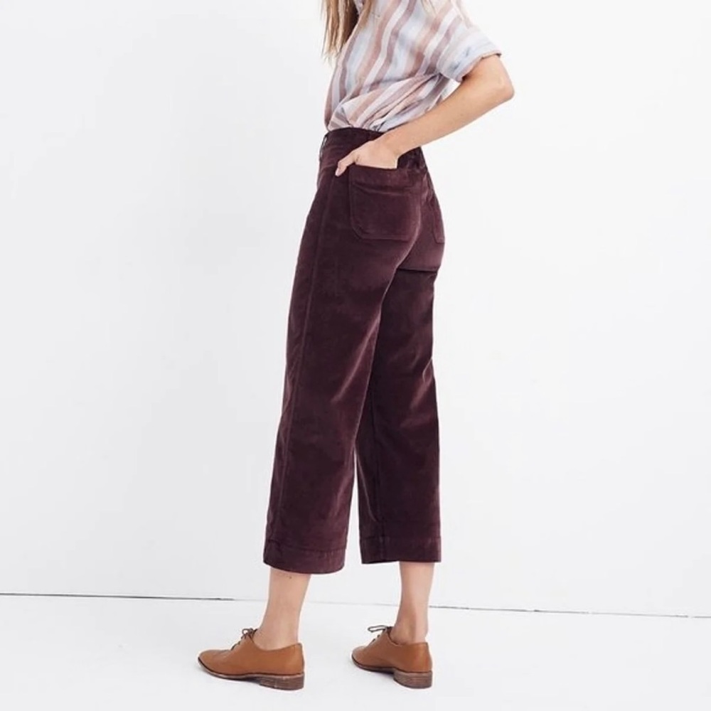 Madewell Emmett Cropped Wide Leg Velvet Pants